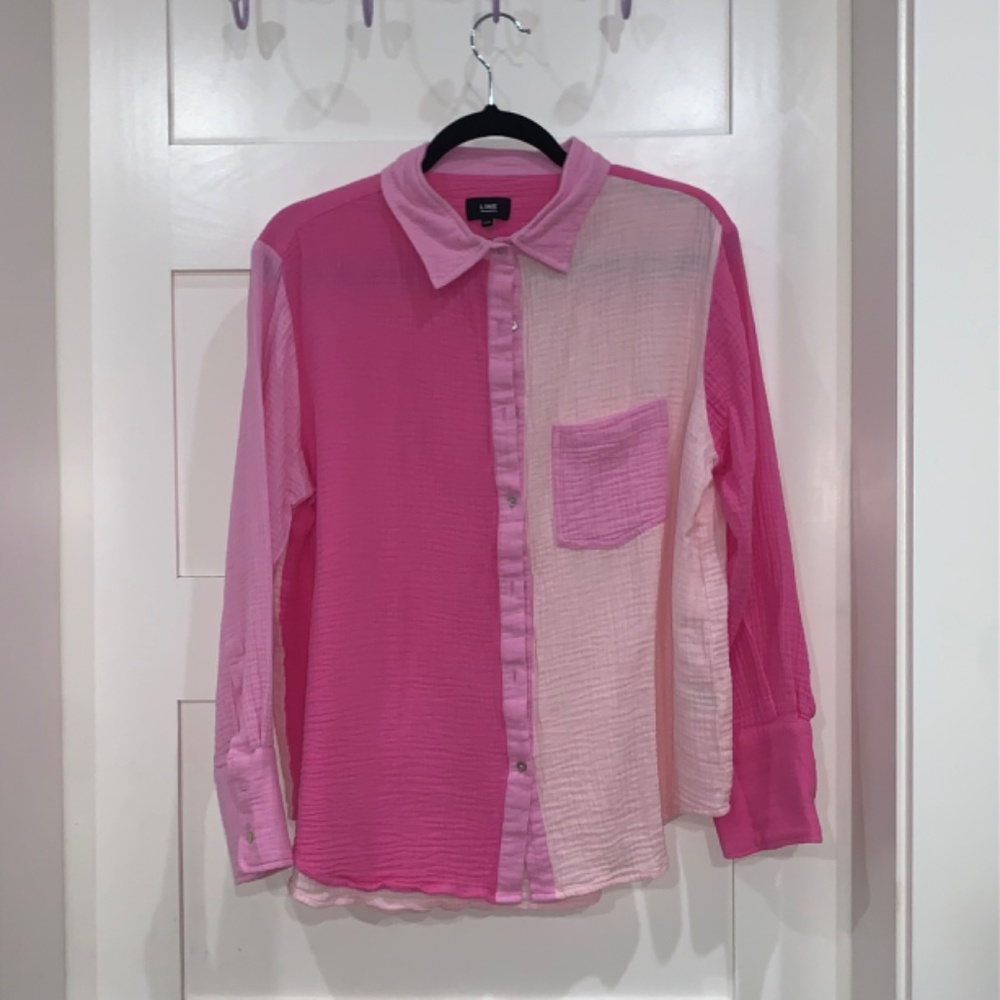RAILS - Pink Colour Block shirt - L - Picture 2 of 4